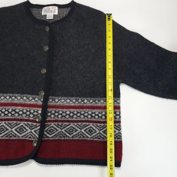 Tally Ho 100% Wool Button Front Sweater - Picture 9 of 9